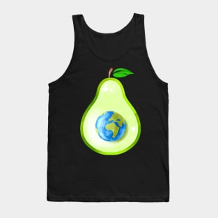 Pear Or Avocado With World as Seed - Go Vegan Tank Top